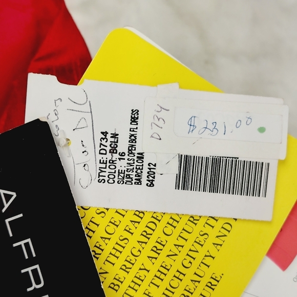 Alfred Sung Dupioni Red Sleeveless Open Back Flared Bridesmaid Dress P4651 - Picture 9 of 11